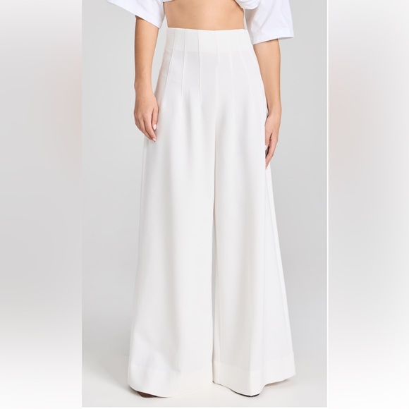 STAUD Caleb Pant in Ivory wide leg pant trousers- size 4 - Picture 1 of 17
